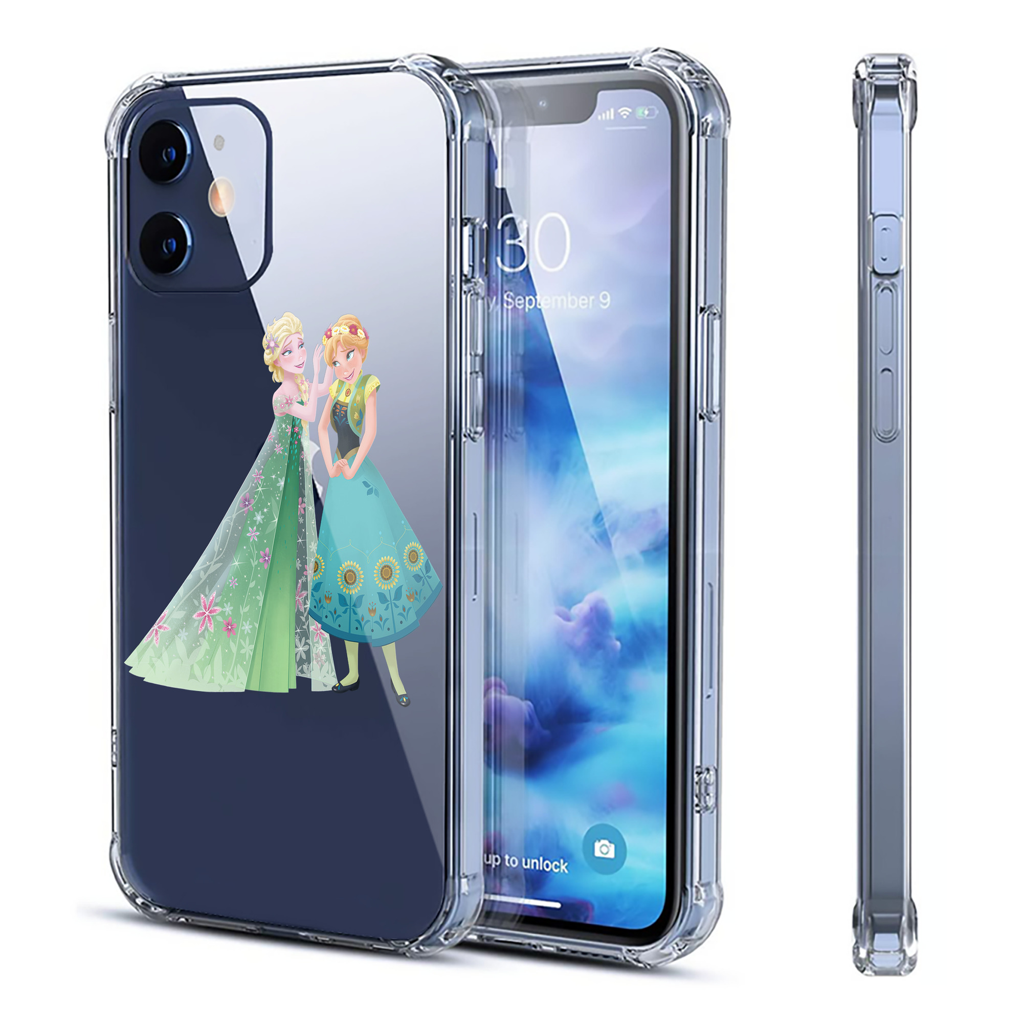 （画像用） アナと雪の女王 アンナ エルサ Frozen Anna Elsa 【iPhone 12シリーズ対応】透明スマホケース（クリアソフトケース）